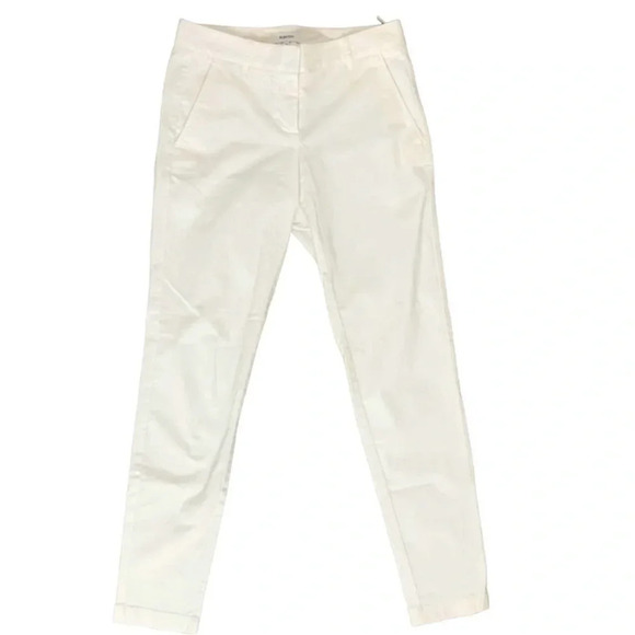Aritzia Babaton Pants Straight leg pleated Trousers Cotton White Size 0 - Picture 11 of 11